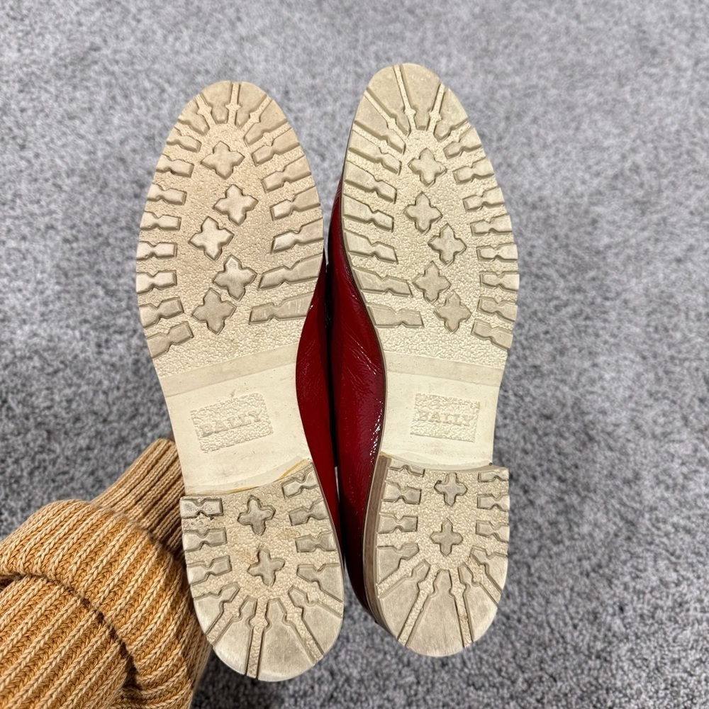 Vtg Bally Red Patent Leather Croc Emboss PointedToe Loafers Italy Women’s US 7.5 - Picture 6 of 13